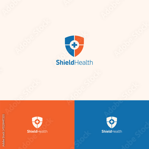 Shield health logo design template
