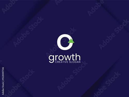 Letter O lowercase monogram logo design template with arrow up. simple and minimalist finance, invest and investment logo