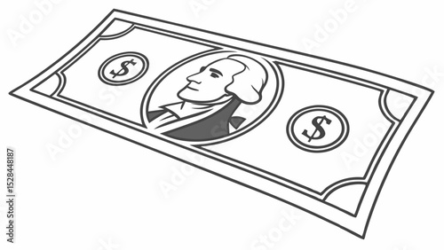 Monogrammed US Dollar Bill Illustration