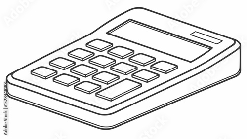 Isometric Line Drawing of a Simple Calculator