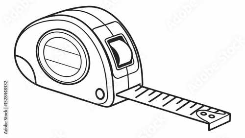 Black and White Illustration of a Measuring Tape