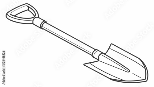 Line Drawing of a Gardening Shovel with DHandle