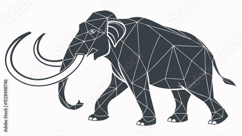 Geometric Illustration of a Woolly Mammoth