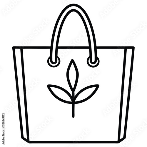 Green vector shopping bag illustration with handles, perfect for retail, gift, or fashion designs