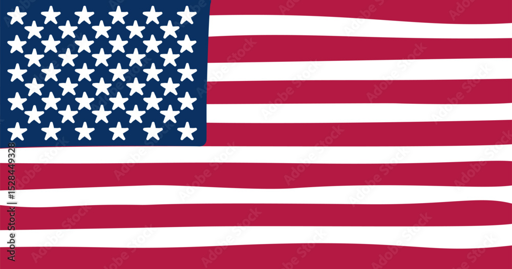 Fototapeta premium Hand drawn American flag