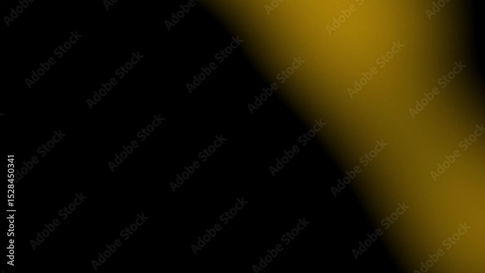 Yellow color lens light leaks flash through black background. Abstract background animation with light leak effects