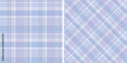 Background plaid seamless of fabric texture tartan with a textile check vector pattern. Set in novelty colors. Latest trends in modern everyday fashion prints.
