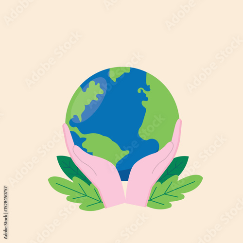 Protecting Our Planet Hands Holding Earth, Symbol of Environmental Conservation and Sustainability