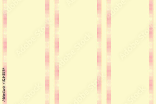 Manufacture vertical textile texture, selection background stripe pattern. Skill vector fabric lines seamless in lemon chiffon and light colors.