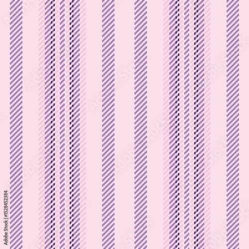 Burtain texture textile pattern, harmony lines fabric seamless. Lnternet vertical background vector stripe in pink lace and purple colors.