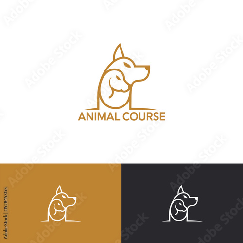 Animal course logo design template