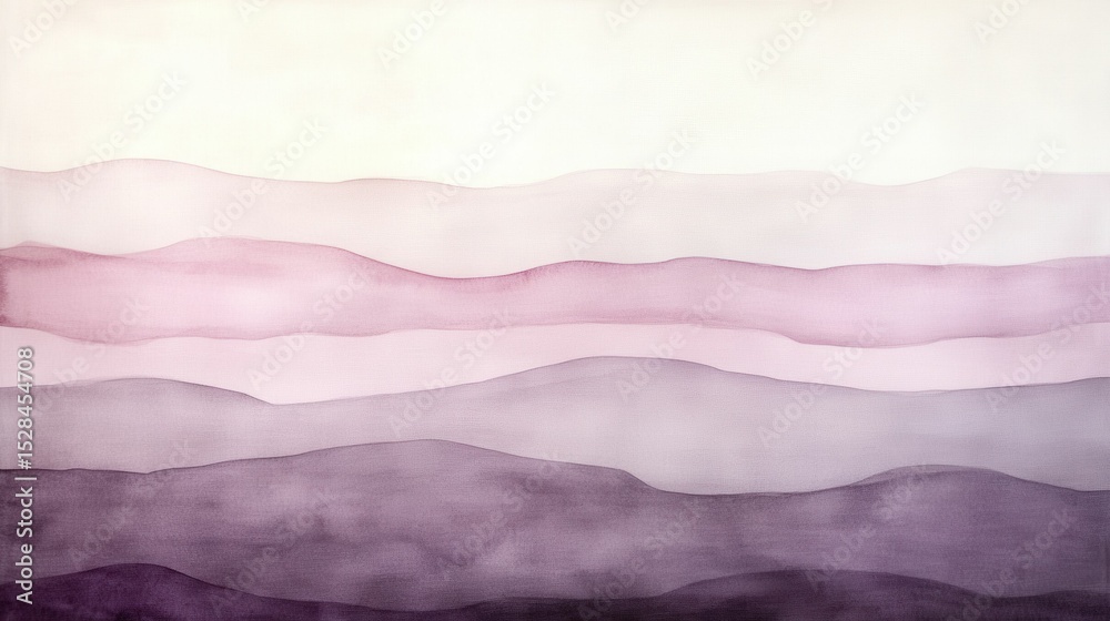 Obraz premium Abstract landscape, layered, pastel purple hues.