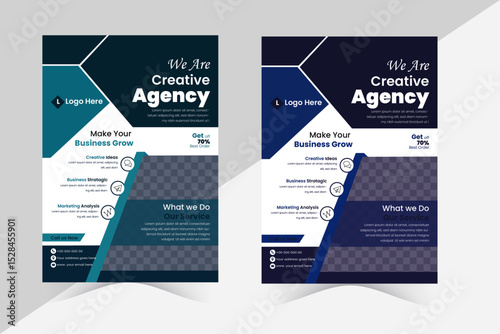 Corporate creative colorful business flyer template design set, abstract business flyer, vector template design or business poster template design



