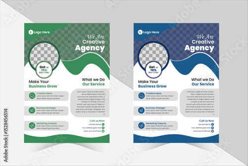 Corporate creative colorful business flyer template design set, abstract business flyer, vector template design or business poster template design



