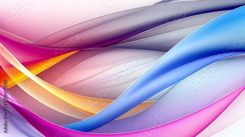 Vibrant Abstract Background with Smooth Gradients Flowing Waves in Pink, Purple, Blue, and Yellow Create Dynamic Energy and Harmony