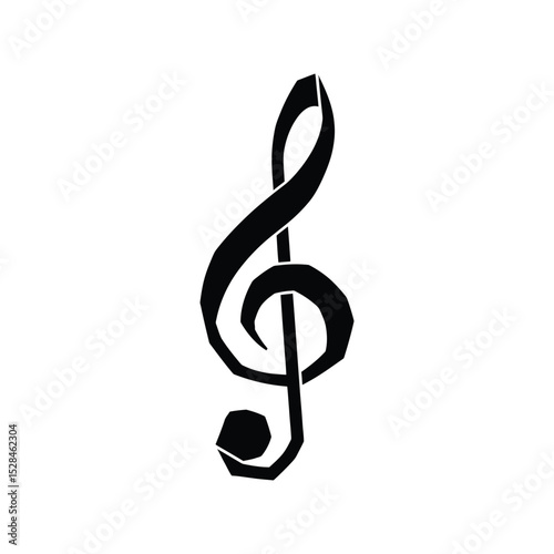 A bold, black treble clef symbol on a clean, white background.