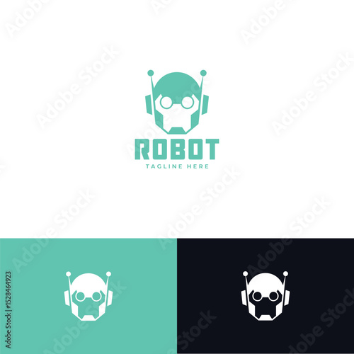 Robot logo design template