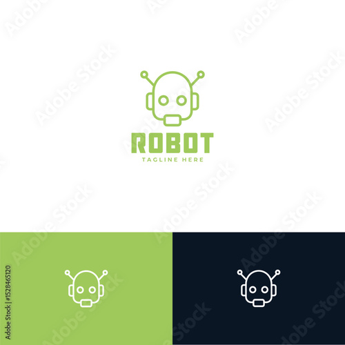 Robot logo design template