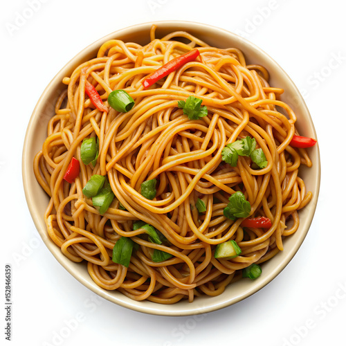 Lo Mein traditional Chinese noodle dish isolated
