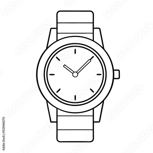  Watch icon design line art vector template, wristwatch vector illustration