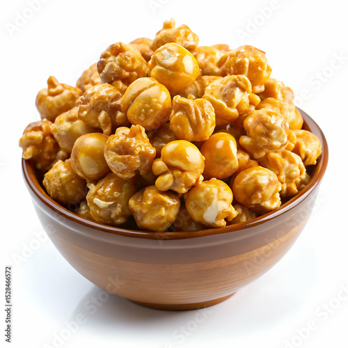 Tasty caramel glazed popcorn sweet crunchy snack