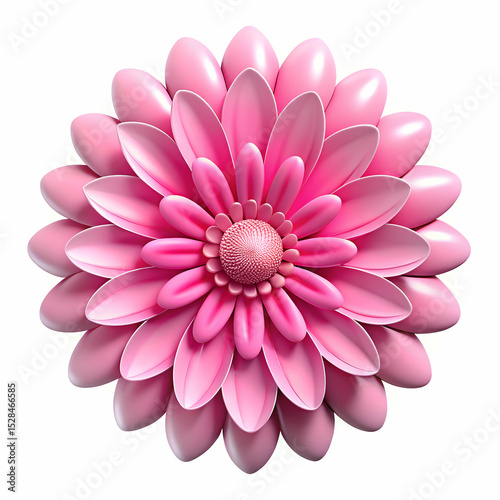 3D pink flower digital floral rendering
