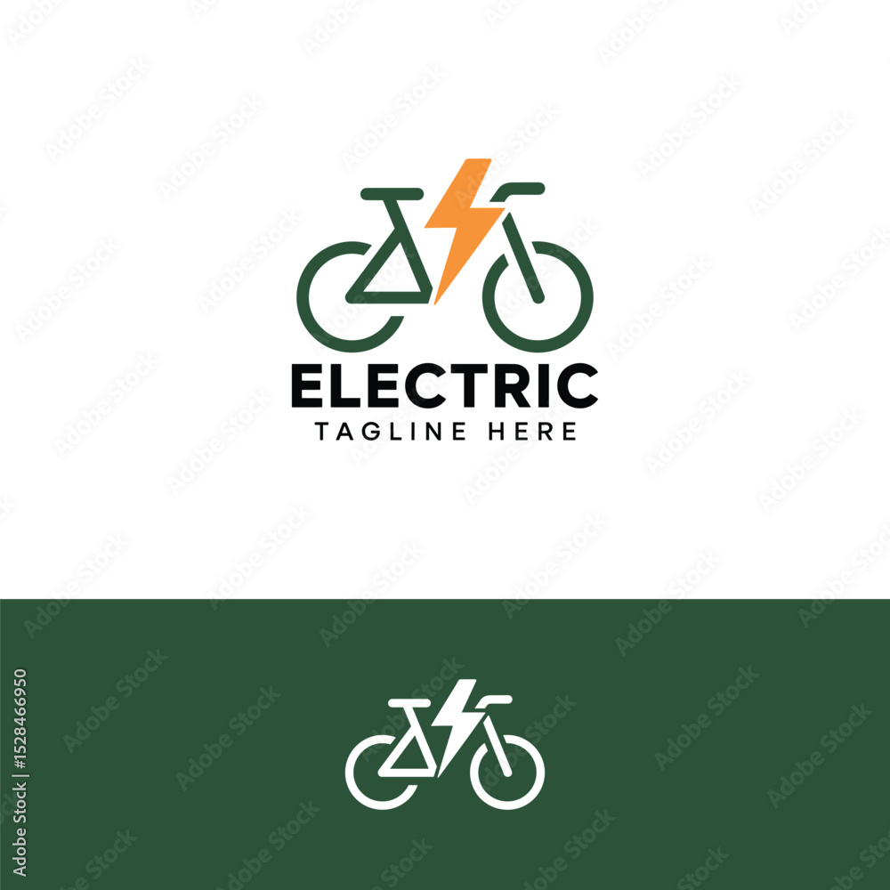 Fototapeta premium Electric cycle logo design template