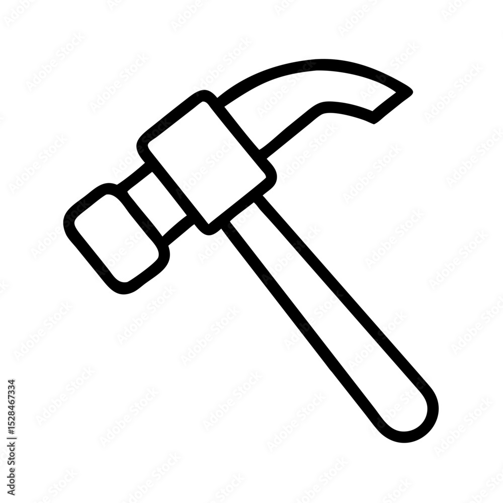 Adjustable wrench illustration in minimalist line art style  