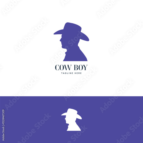 Cow boy logo design template