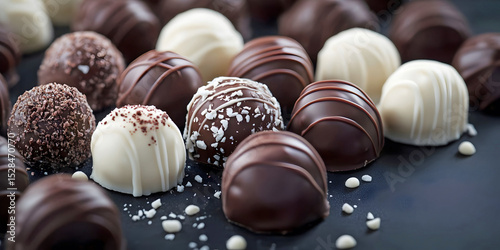 Assorted Chocolate Truffles, ai generated.