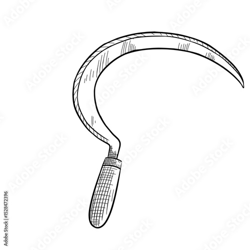 Sickle vector sketch line art hand drawn illustration 