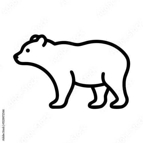 Silhouette of a Bear Walking Gracefully in a Natural Setting During Twilight Hours