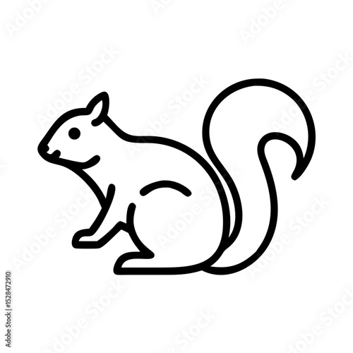 Squirrel Icon Representing Nature and Wildlife in a Minimalistic Style