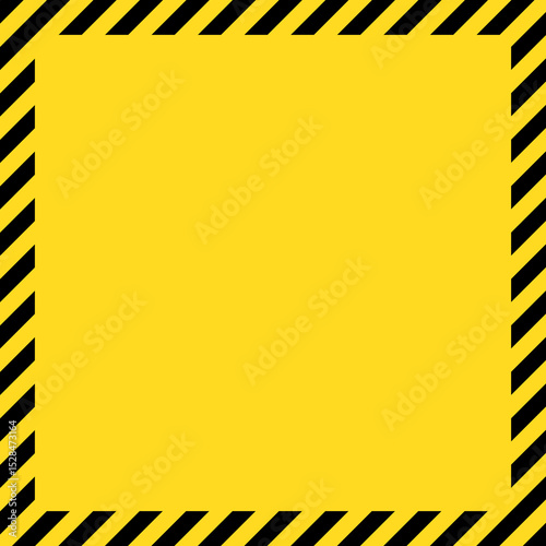 Square background with thin diagonal yellow and black stripes, border frame, and yellow square center for Instagram.