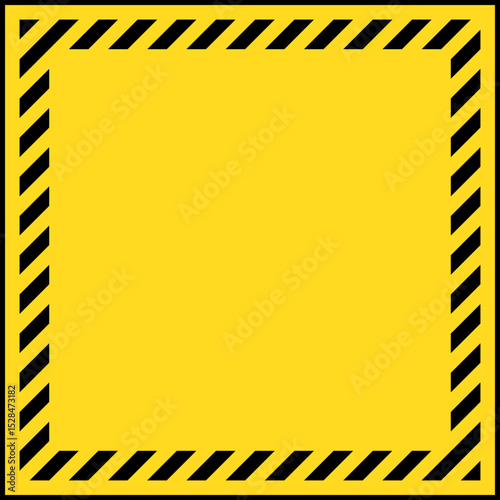 Square background with thin diagonal yellow and black stripes, border frame, yellow square center, and black contour for Instagram.
