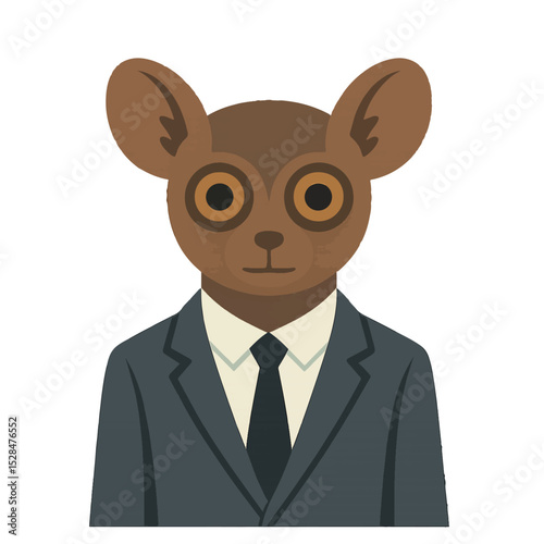 galago in a business suit animal vector on a white background
Vector animal in a suit on a white background