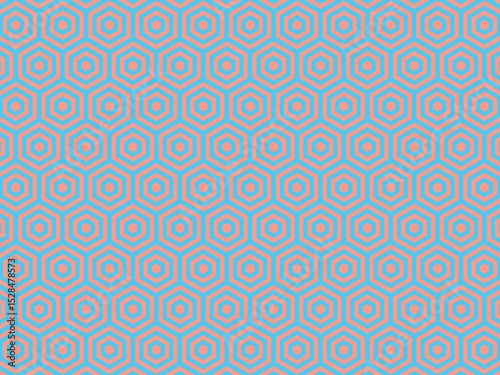 Seamless geometric pattern featuring interlocking hexagons in pastel pink and blue, creating a modern and stylish design.