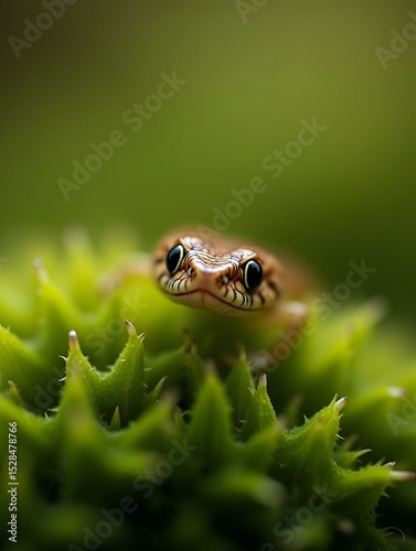 Slow worm on moss