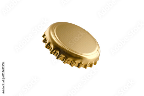 A gold top of a bottle with a hole in the middle