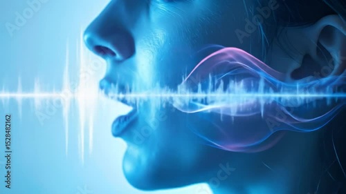 Visualizing voice and speech sounds, showcasing audio technology in a captivating way