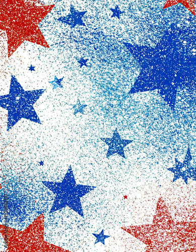Celebrate America 250: Stenciled Chalk Red, White and Blue Stars design 113
