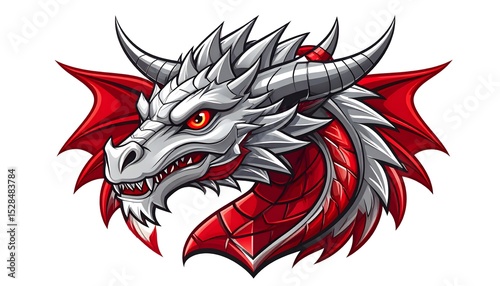 Wallpaper Mural Red dragon mascot with detailed textures high resolution photo Torontodigital.ca