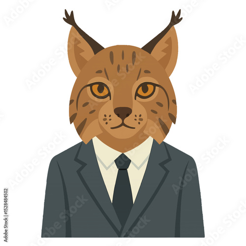 lynx in a business suit animal vector on a white background
Vector animal in a suit on a white background