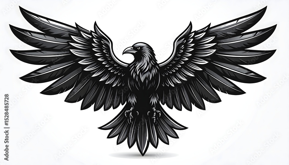 Obraz premium Stylized dark eagle illustration high resolution photo