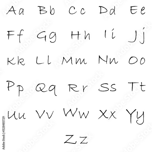 Hand drawn font. Simple alphabet icon. Minimal letter shape. Vector writing symbol.