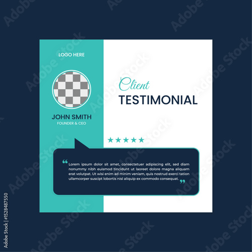 Client Testimonial Design Template for Social Media Promotion