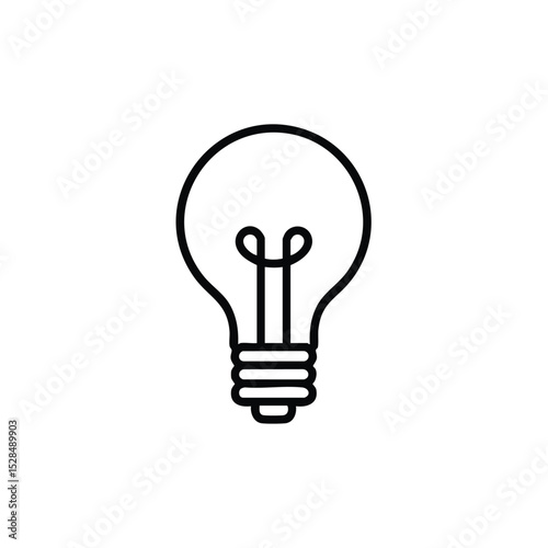 Light bulb outline with filament and base