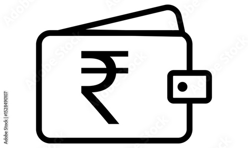 Plain Wallet Icon PNG Images with rupee symbol, wallet illustration with rupee symbol