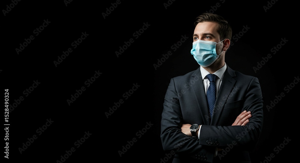 Businessman Wearing Face Mask in Studio Businessman Wearing Face Mask in Studio