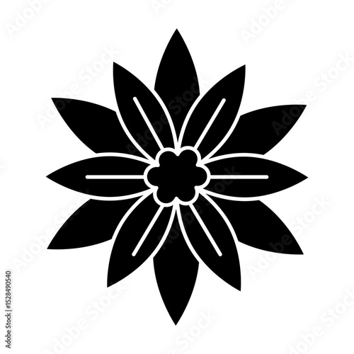 winter flower black icon